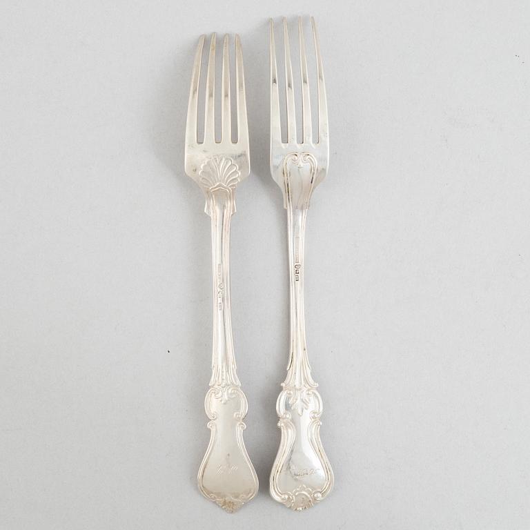 A Swedish silver cutlery, model Olga, mostly GAB and CG Hallberg, some Stockholm 1954 (123 pieces).