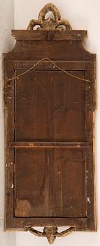 Nils Meunier, spegel, gustaviansk, daterad 1772.