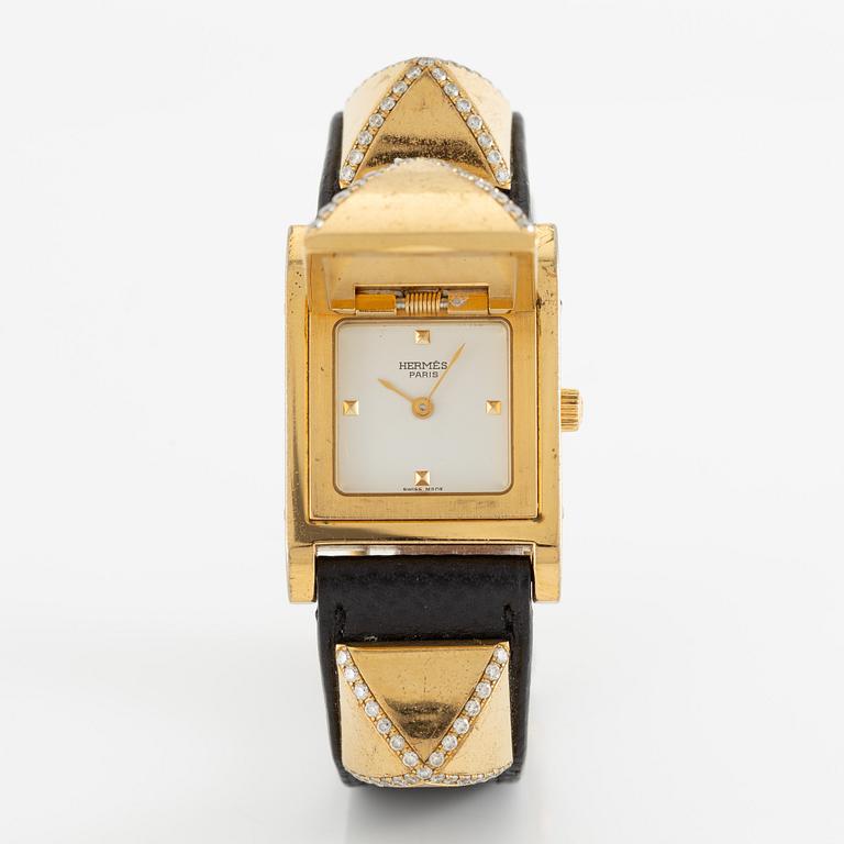 Hermès, Paris, Medor, armbandsur, 23 x 23 (32) mm.