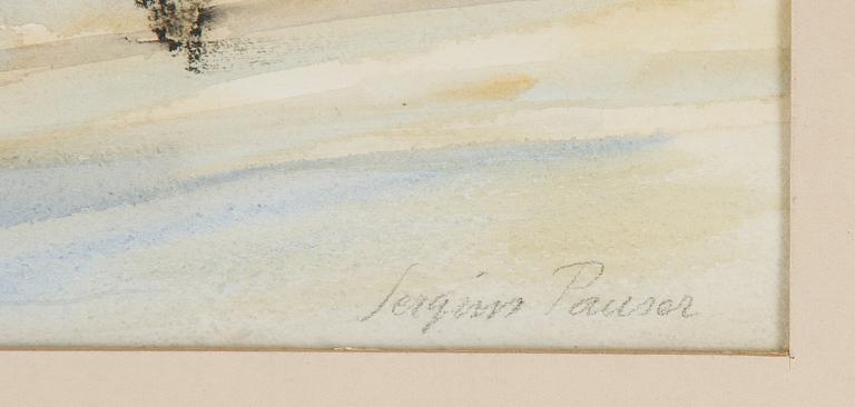 Sergius Pauser, watercolour, signed.