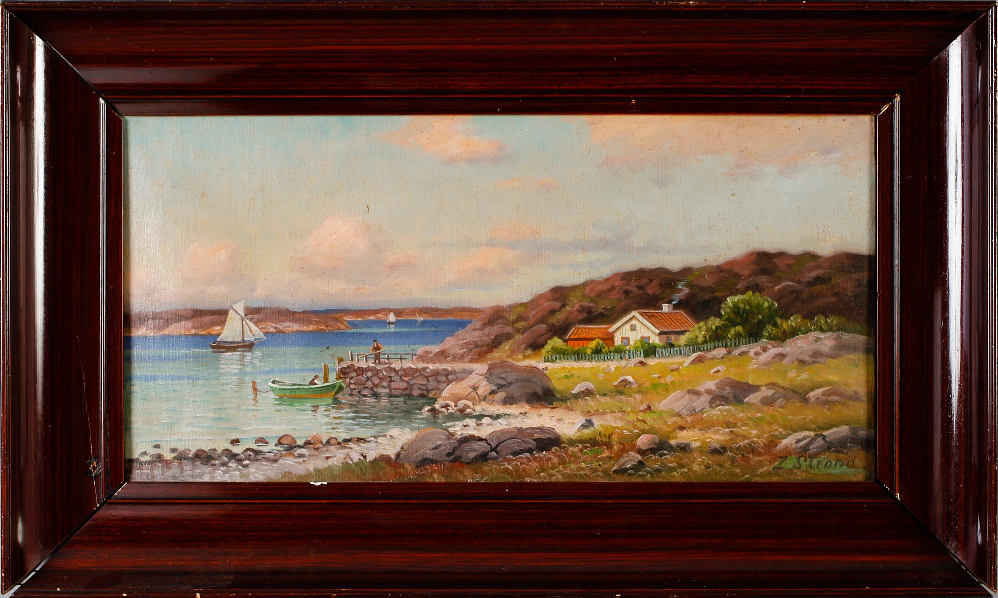 OKÄND KONSTNÄR, olja på duk, signerad Z Strand.