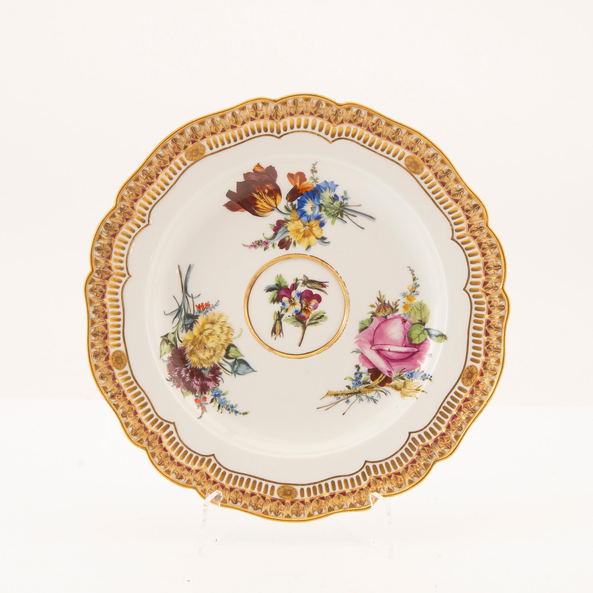 Tallrik Meissen 1700-talets slut porslin.
