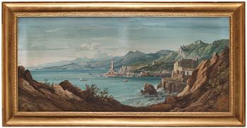 Didier Nicolas Boguet, Extensive costal landskap with castle.