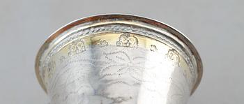 BÄGARE, silver, Nils Orstedt, Norrköping 1772. Vikt ca 27 g.
