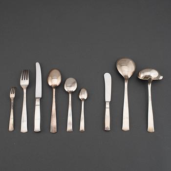 JACOB ÄNGMAN, a 'Rosenholm' part silver cutlery, GAB, Stockholm, 1950/60s (63 pieces).
