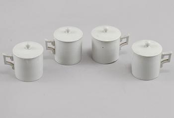 KOPPAR MED LOCK, 4 st, porslin, Kina, 1800-talets första del.