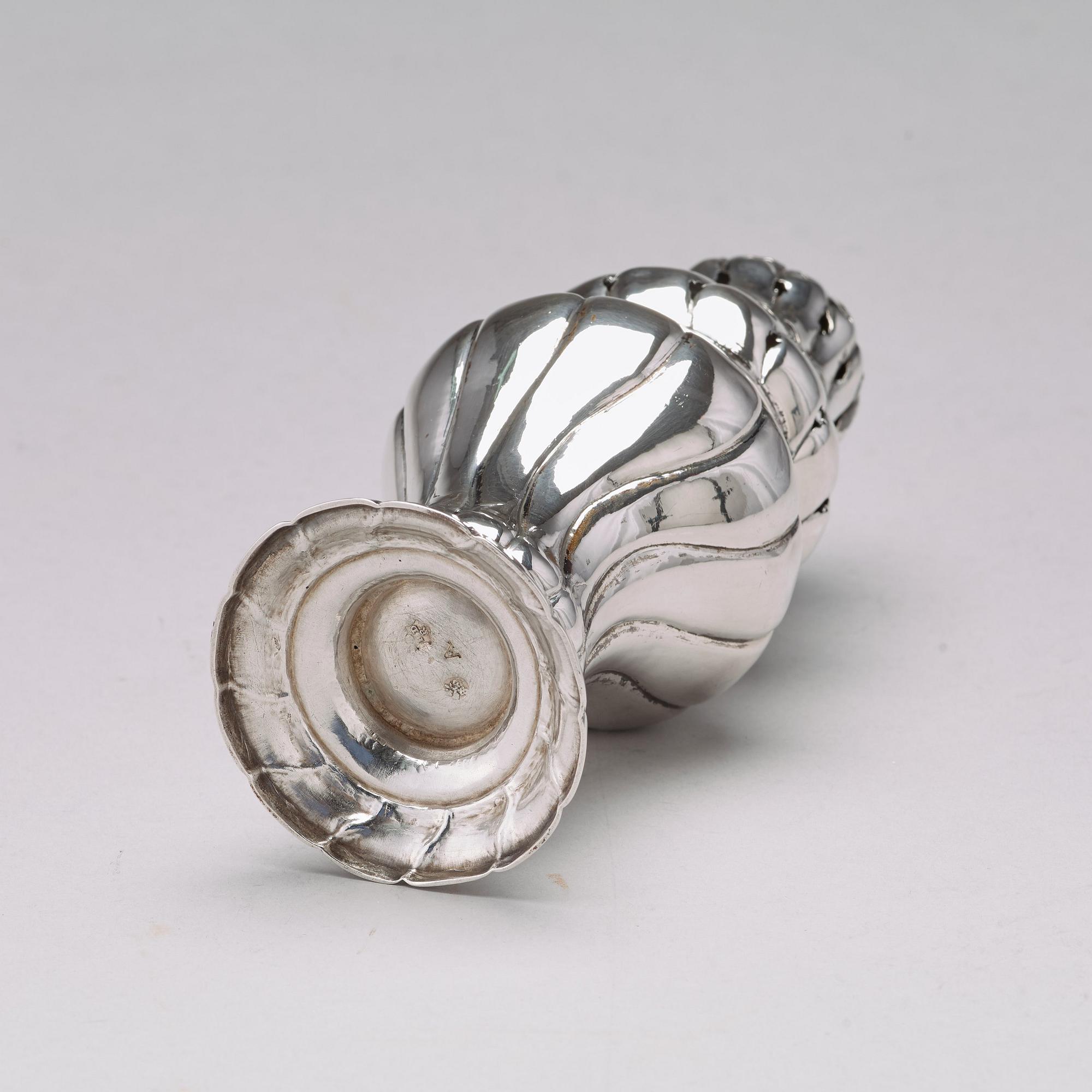 A Baltic 18th century sugar-caster, mark of Johan Diedrich Rehwald, Riga (1731-1781(-93)).