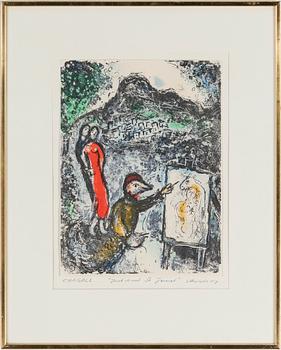 Marc Chagall · MARC CHAGALL, färglitografi, ej signerad, utgiven 1972.