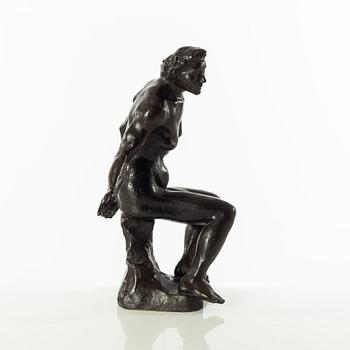 Gudmar Olovson, sculpture. Signed. Numbered. Foundry mark. Bronze, height 30 cm, length 21.5 cm.