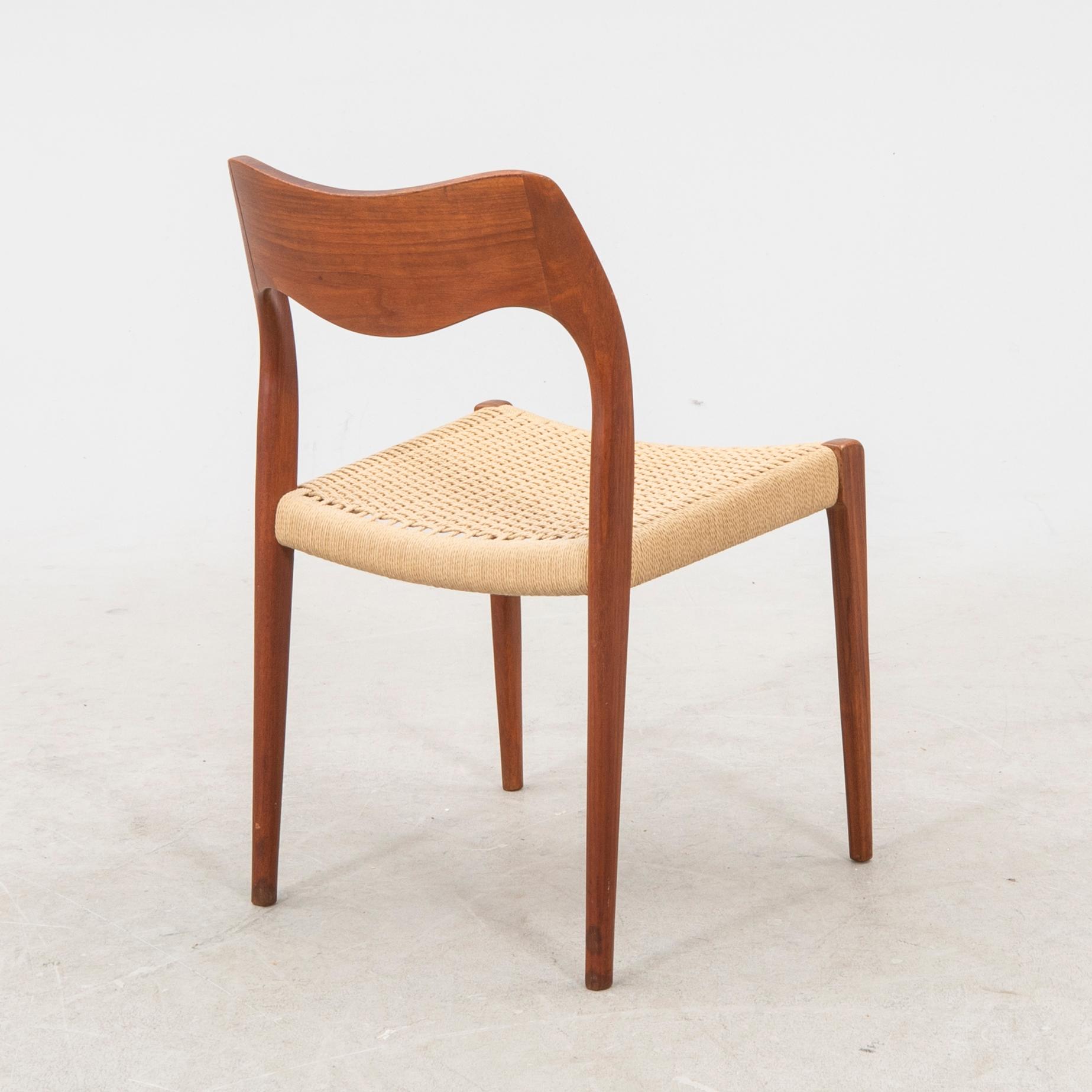 Niels Otto Møller, chair, model no. 71, J.L. Møllers Møbelfabrik, Denmark, 1950s/60s.