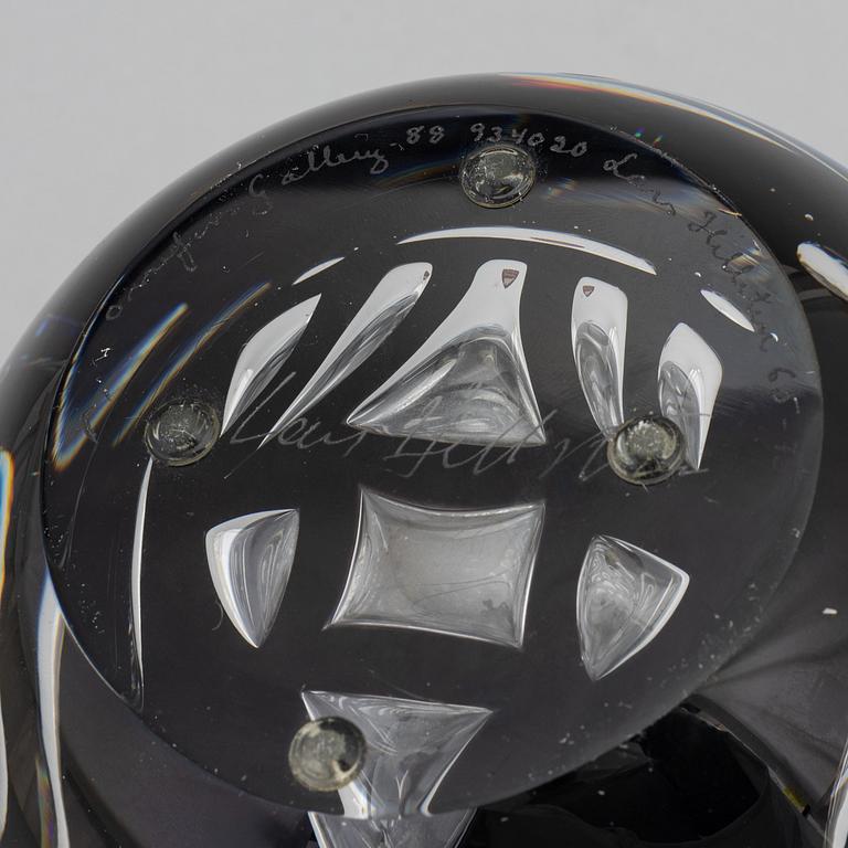 Lars Hellsten, vas, glas, "Kungen", signerad, Orrefors, 1988.