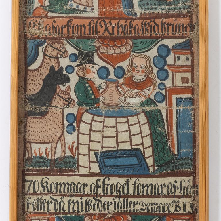 Bonadsmålning, 1800-tal, troligen Brearedsskolan, Halland.