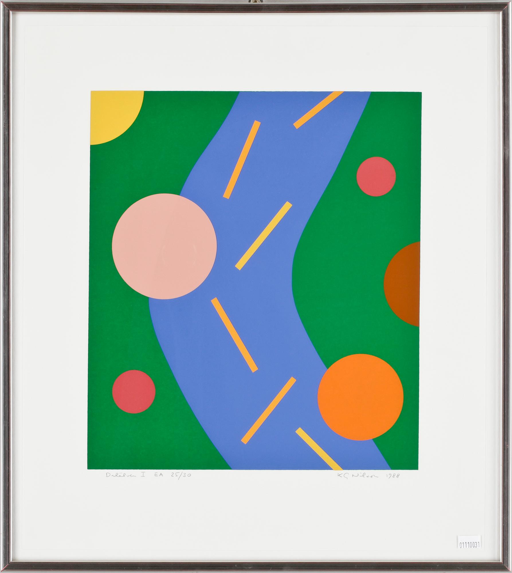 K G NILSON, färglitografi. Sign. o dat. 1988. Numr. EA 25/30.