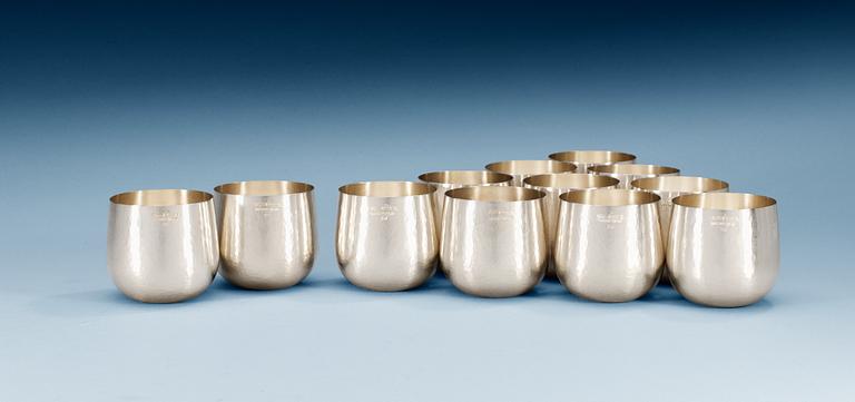 Tapio Wirkkala, 12 Tapio Wirkkala beakers, Kultakeskus, Finland 1977.