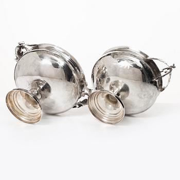 A pair of Swedish sterling silver bowls, mark of Guldsmed S Petersson i Söderhamn Ab, Bollnäs 1987.