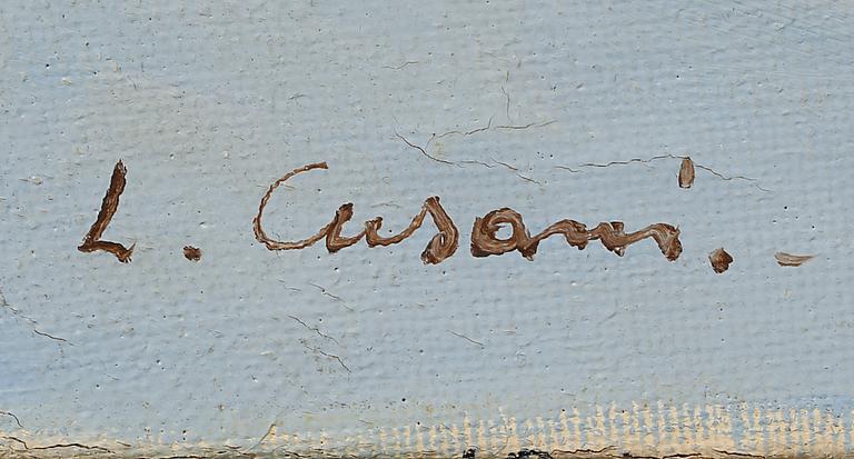 OKÄND KONSTNÄR, olja på duk, signerad L. Cusani.