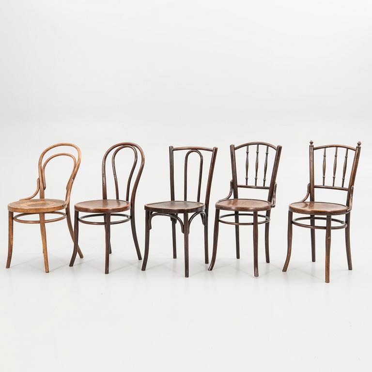 Chairs, 7 pieces, including Thonet, early 20th century.