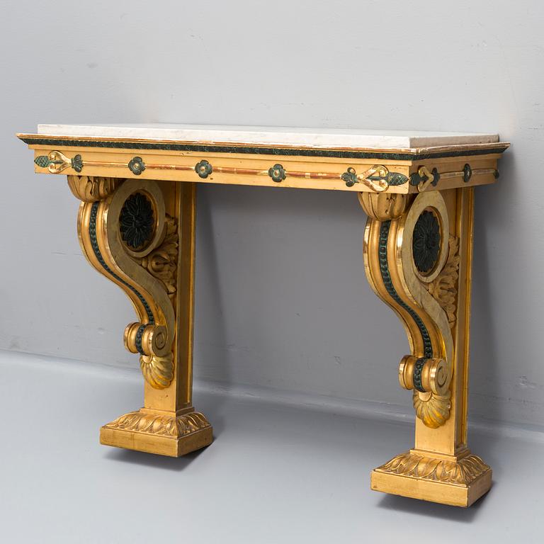 A Swedish Empire console table, early 19th century.