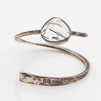 Rey Urban, sterling silver and rock crystal bangle.