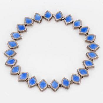 NECKLACE, Atelier Borgila, silver and blue enamel.