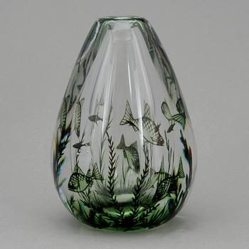 VAS, glas, "Fiskgraal", Edward Hald, Orrefors.