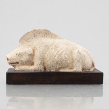A pottery model of a boar, Tang dynasty (618-907).