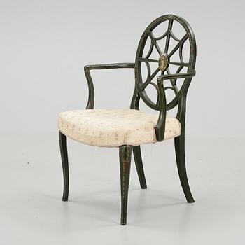 KARMSTOL, Hepplewhite-stil, omkring sekelskiftet 1900.