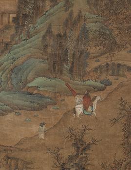 RULLMÅLNING, Qiu Yings (ca 1494-1552) efterföljd, Qingdynastin, troligen 17/1800-tal.