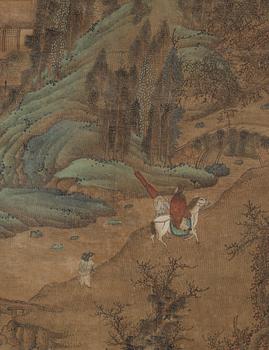 A hanging scroll in the style of Qiu Ying (c. 1494-1552), Qing Dynasty, 18/19th Century.