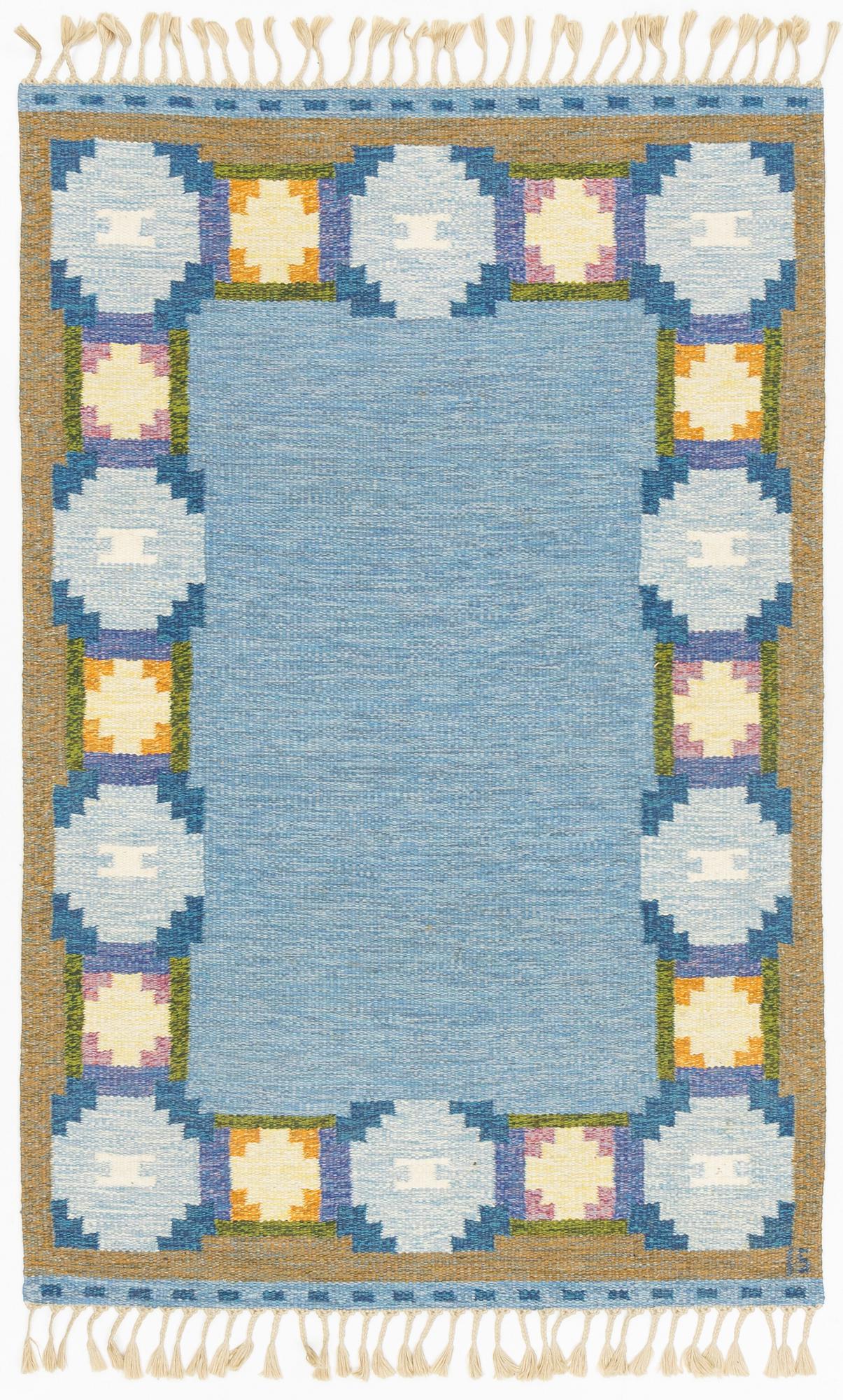 Ingegerd Silow, matta, rölakan, singerad IS, 204 x 134 cm.