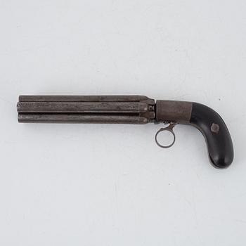 Slaglåsrevolver, sk 'Pepperbox', 1800-talets mitt.