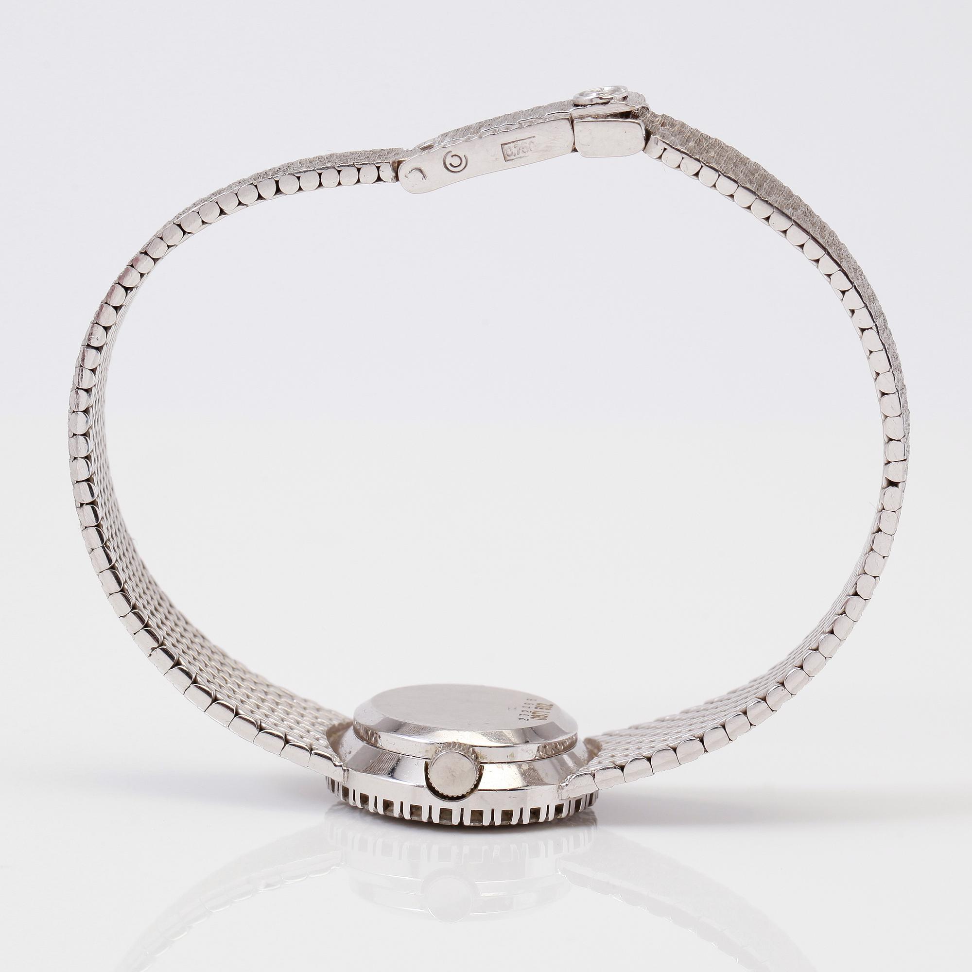 ARMBANDSUR, 18K vitguld och diamanter, Certina. Total vikt inklusive urhus ca 33 g.