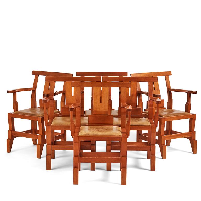 John Kandell, a set of six "Solitär" chairs, Källemo, Värnamo post 1985.