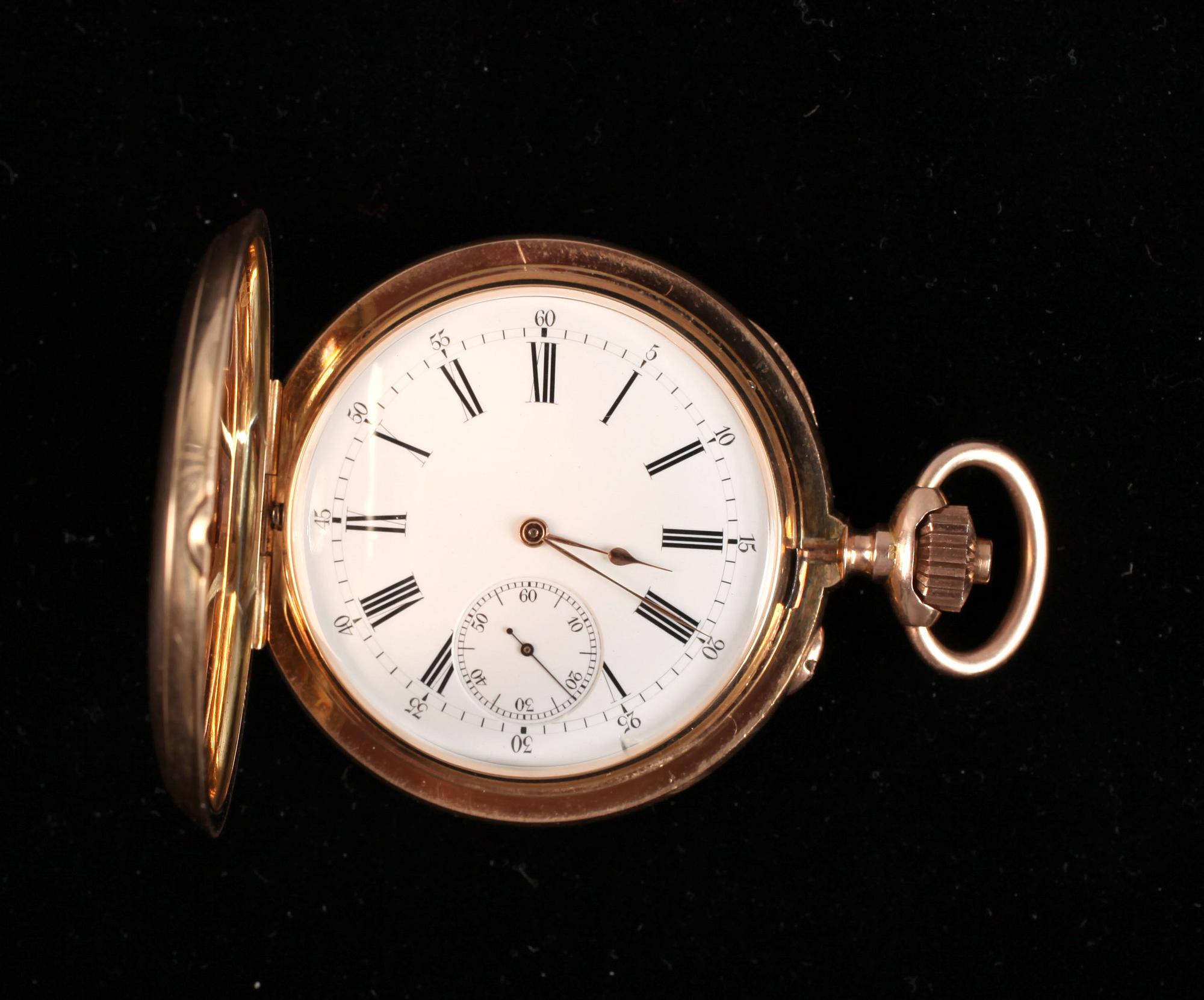 HERRFICKUR, 14K, Schweiz, ca 1900.