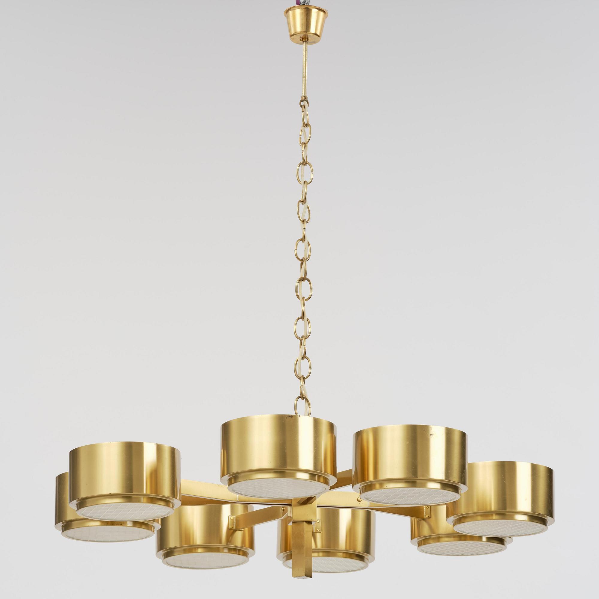 Hans-Agne Jakobsson, taklampa, modell "T 493/8", Hans-Agne Jakobsson AB, Markaryd, 1970-tal.