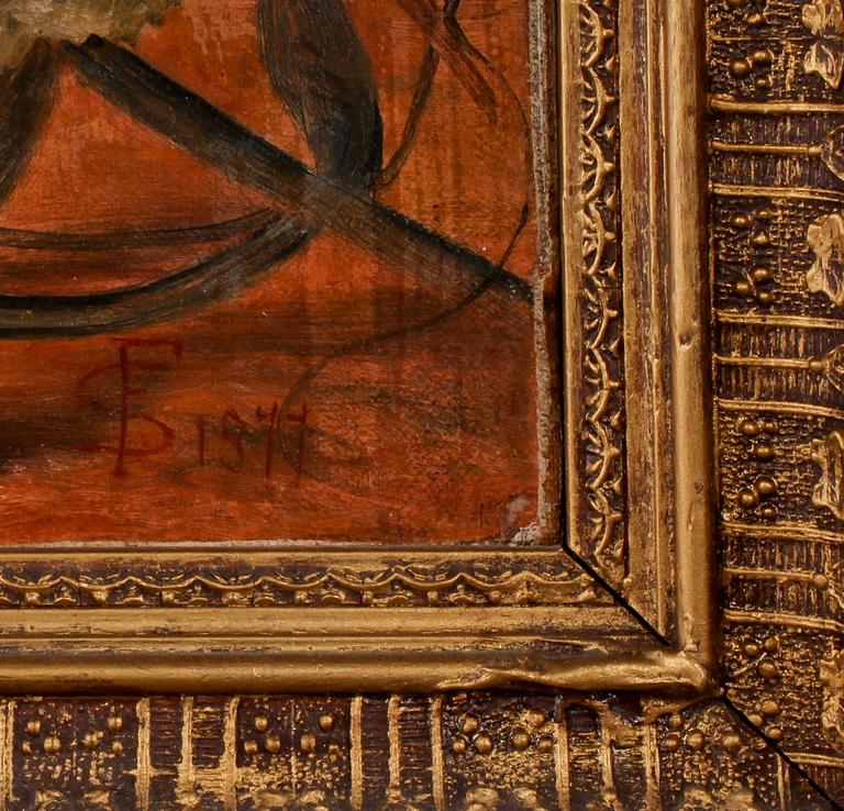 OKÄND KONSTNÄR, olja på duk, monogramsignerad, 1800-tal.