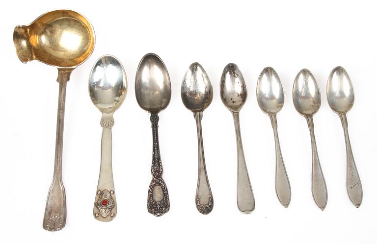 PARTI SILVER, 12 delar, bl a Georg Jensen, 1800/1900-tal, ca 600 g.