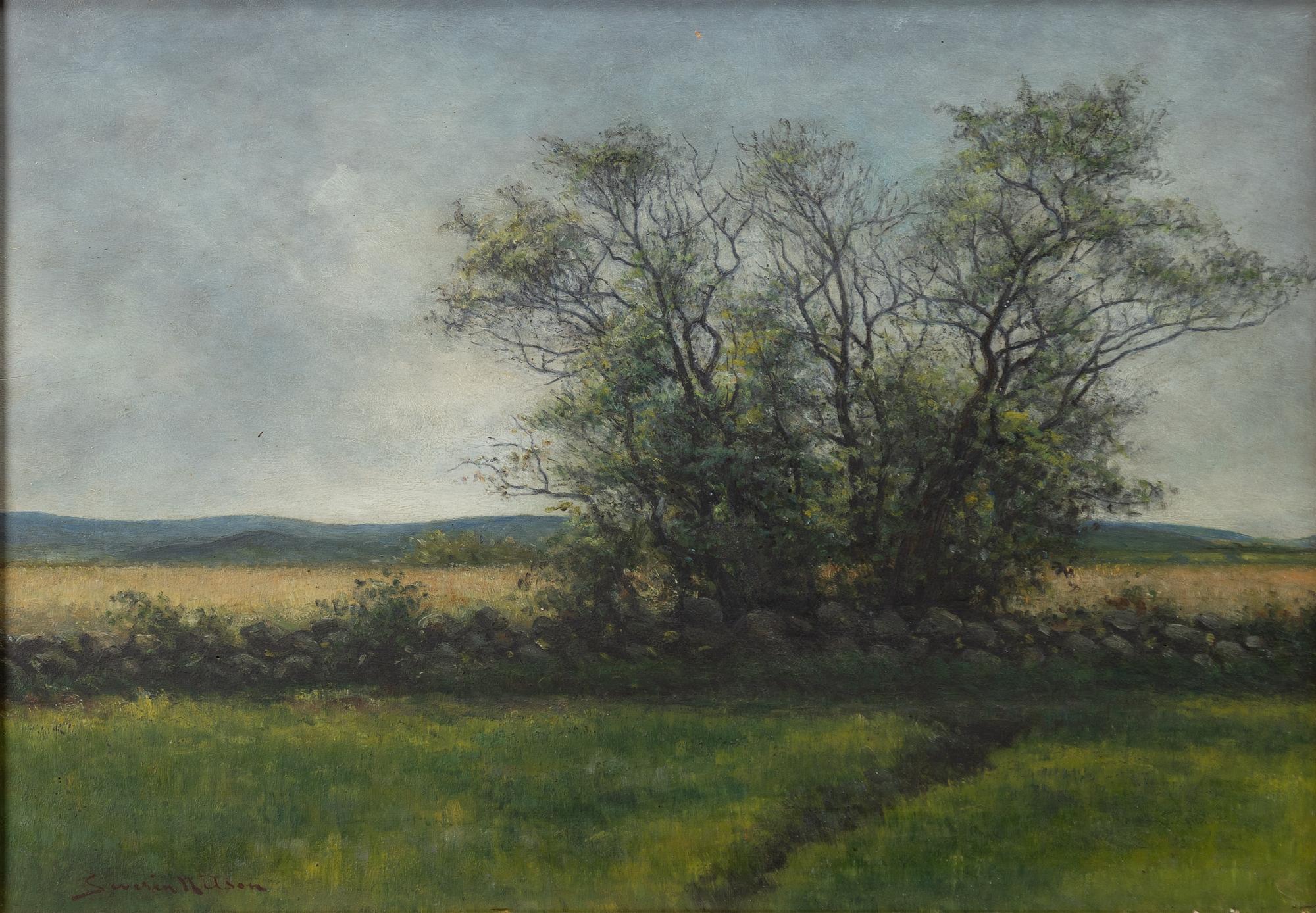 Severin Nilson, Summer landscape with stone wall.