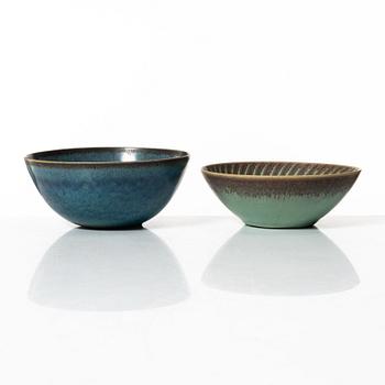Stig Lindberg, two stoneware bowls, Gustavsberg Studio 1963-64.