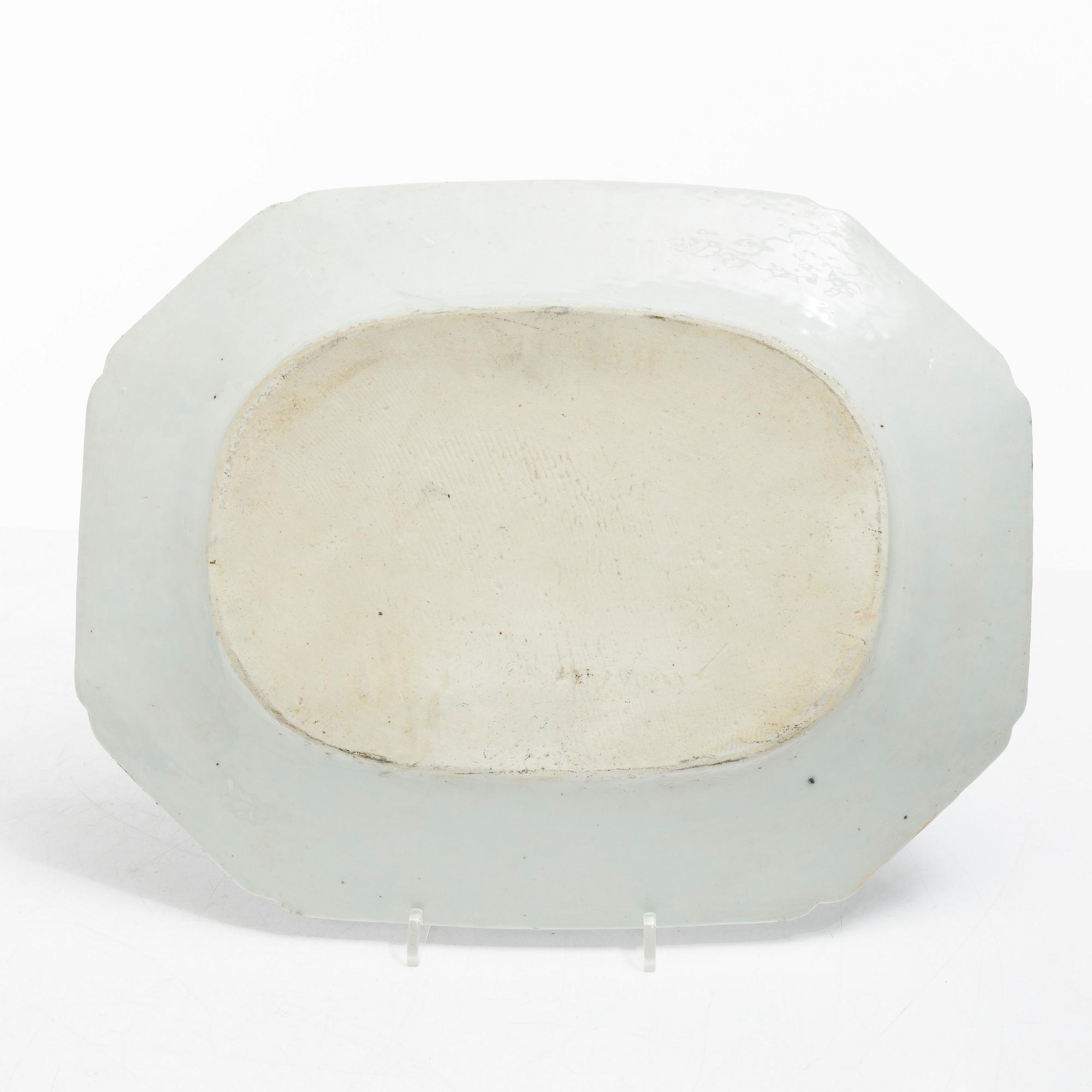 Four blue and white serving dishes, China, Qianlong (1736-95).