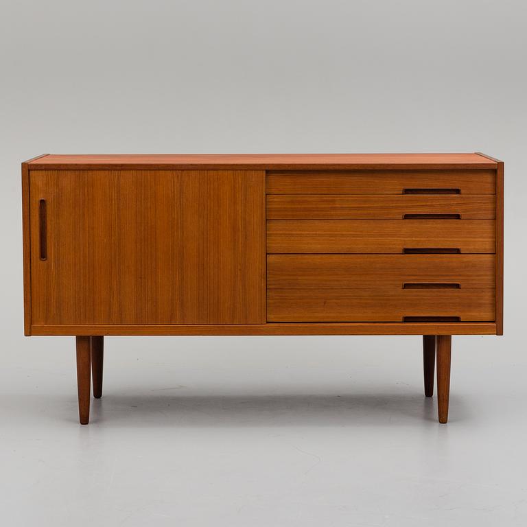 A 'Lyon' teak veneered sideboard designed by Nils Jonsson, Hugo Troeds Bjärnum, Sweden.