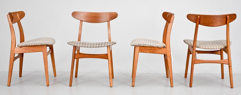 STOLAR, 4 st, "CH-30", design Hans J Wegner, Danmark, 1950-60-tal.