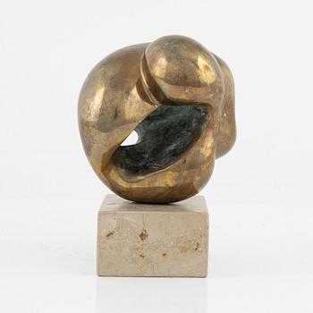 Eva Acking, sculpture. Signed. Bronze, total height 17 cm.