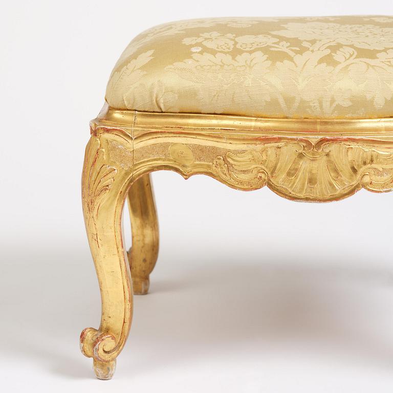 Taburetter, fyra stycken, Stockholmsarbeten, 1760-tal, Rokoko.