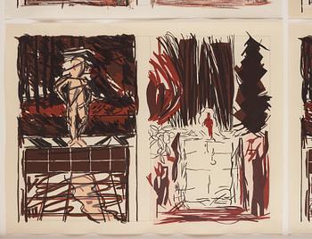 Jennifer Bartlett, complete set of 4 screenprints and woodcuts (framed together), 1983. One signed and numbered 46/68.