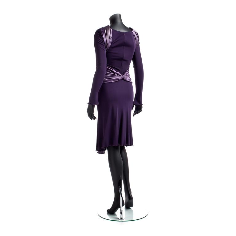 ALEXANDER MCQUEEN, a purple silk blend dress.