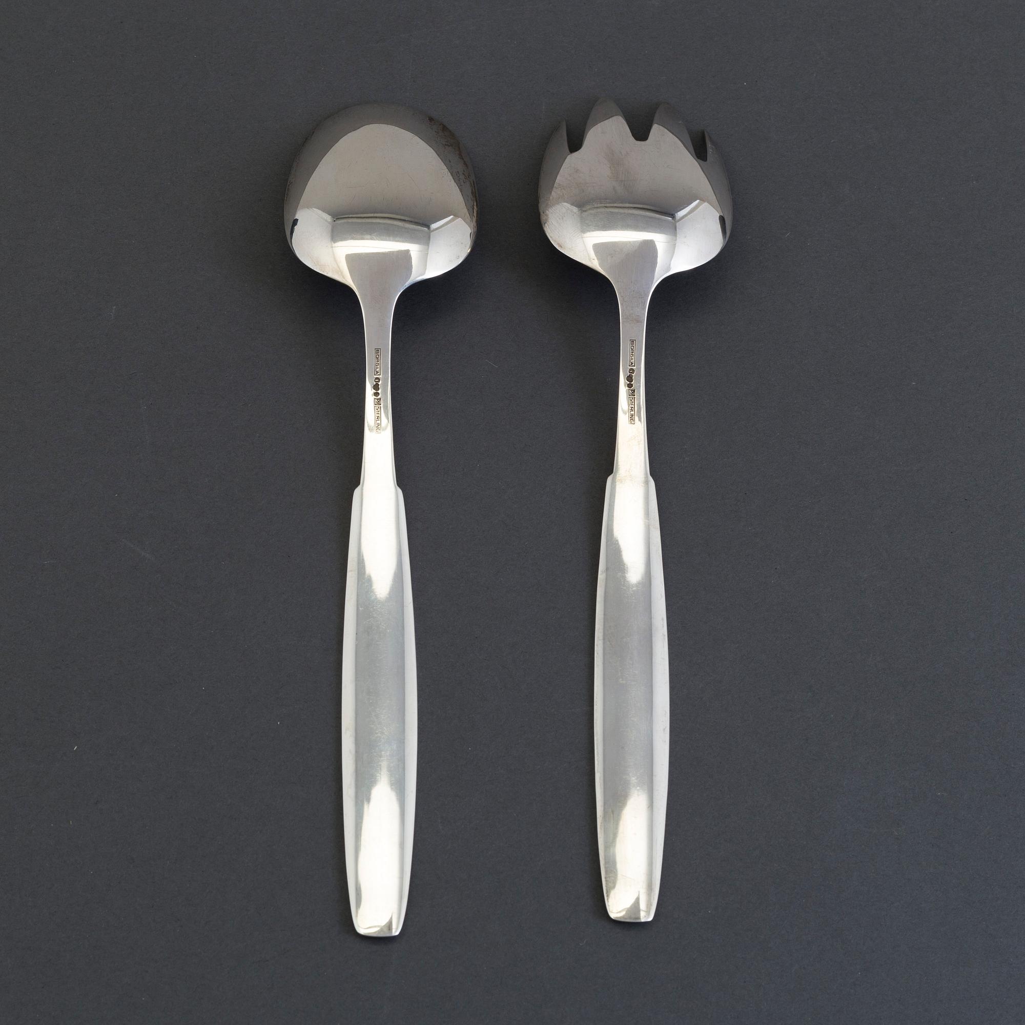 A pair of silver ware by Borgila, 1956.