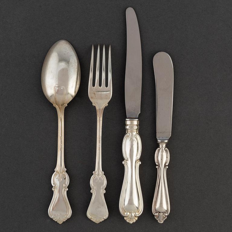 36 pcs of silver cutlery, 1970's.