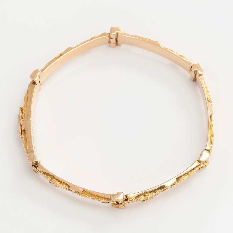 Björn Weckström, a 14K gold bracelet 'Tundra' for Lapponia 1973.