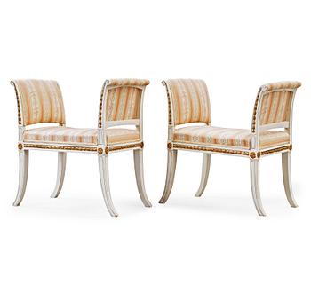 1405. A pair of late Gustavian circa 1800 stools.